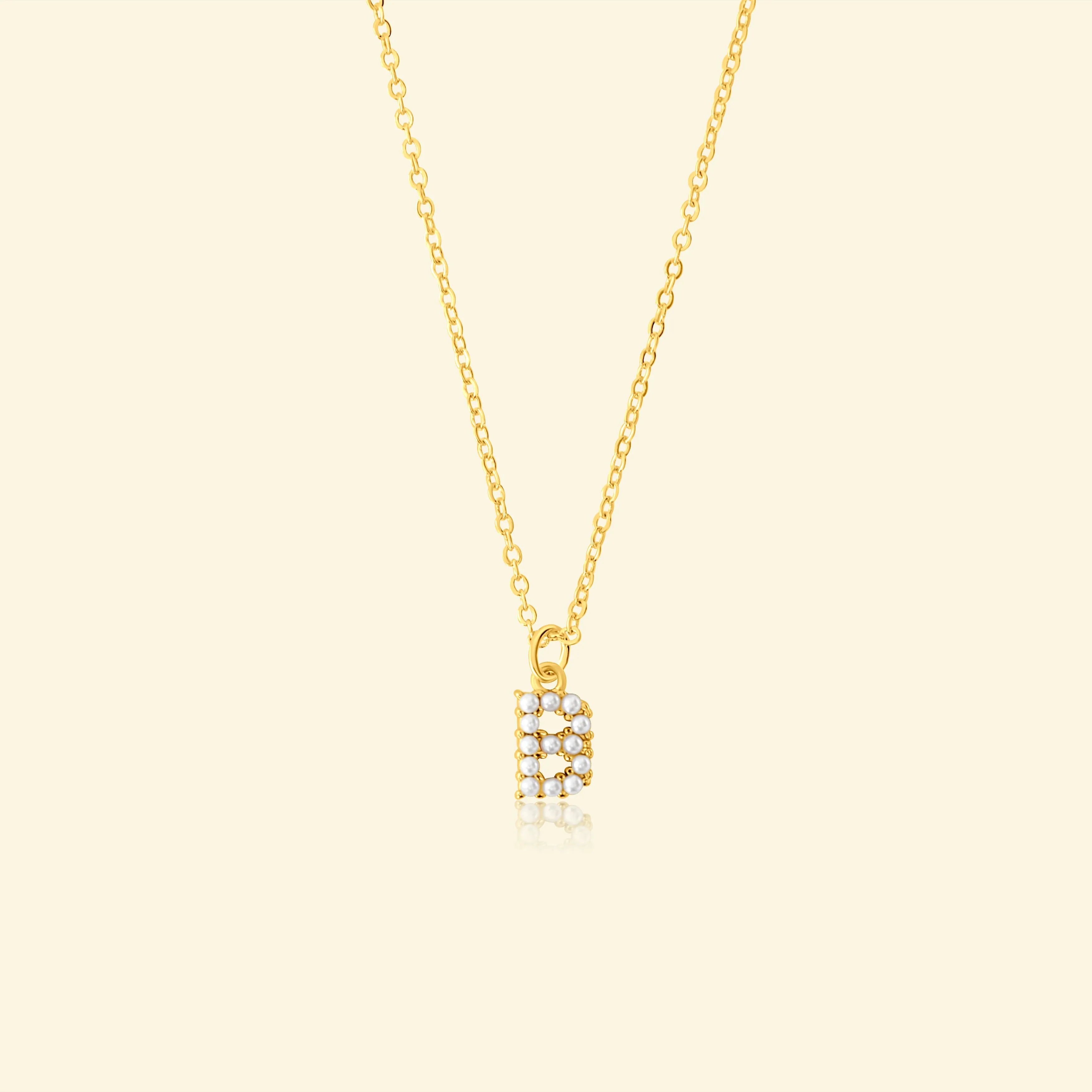 Petite Pearl Studded Letter Necklace