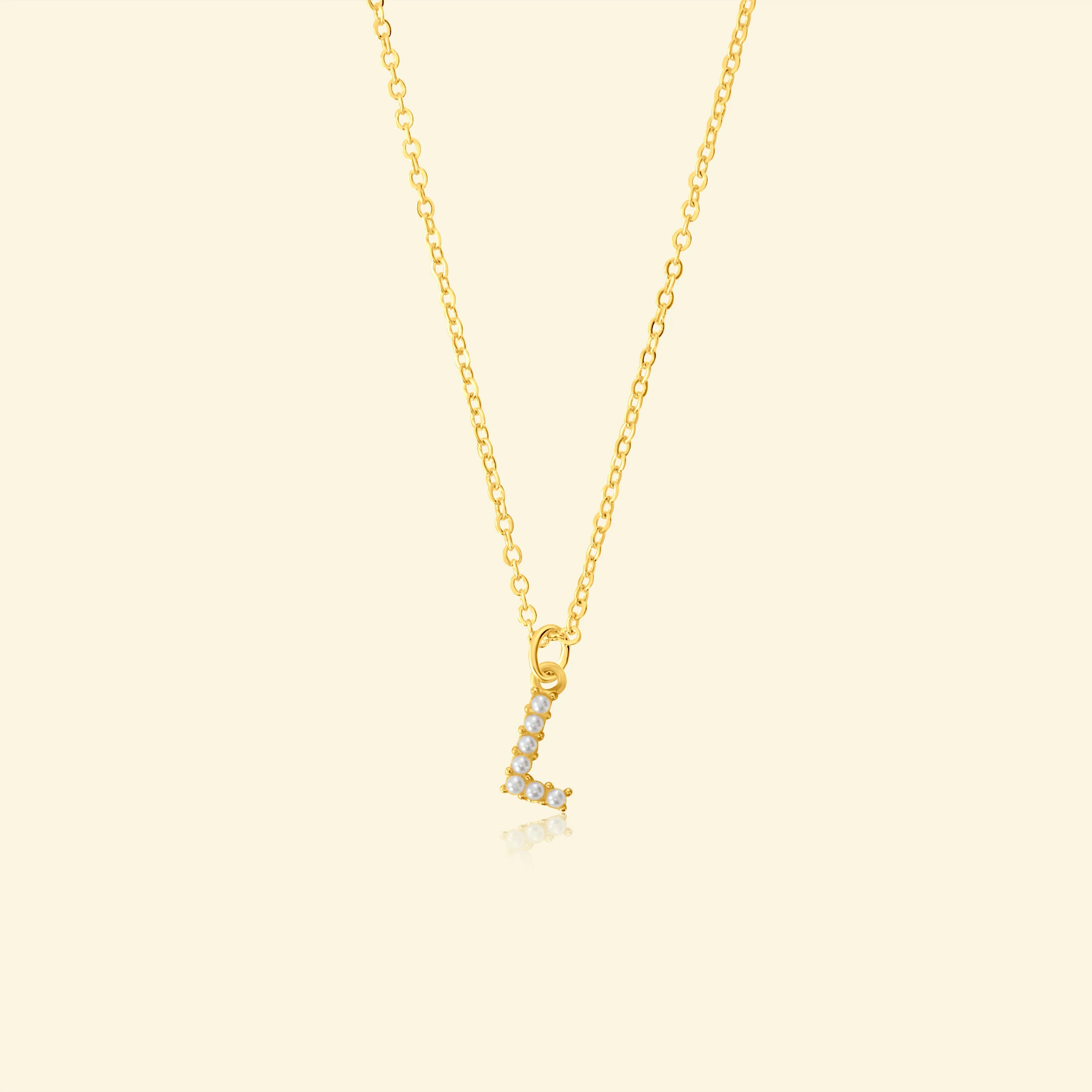 Petite Pearl Studded Letter Necklace