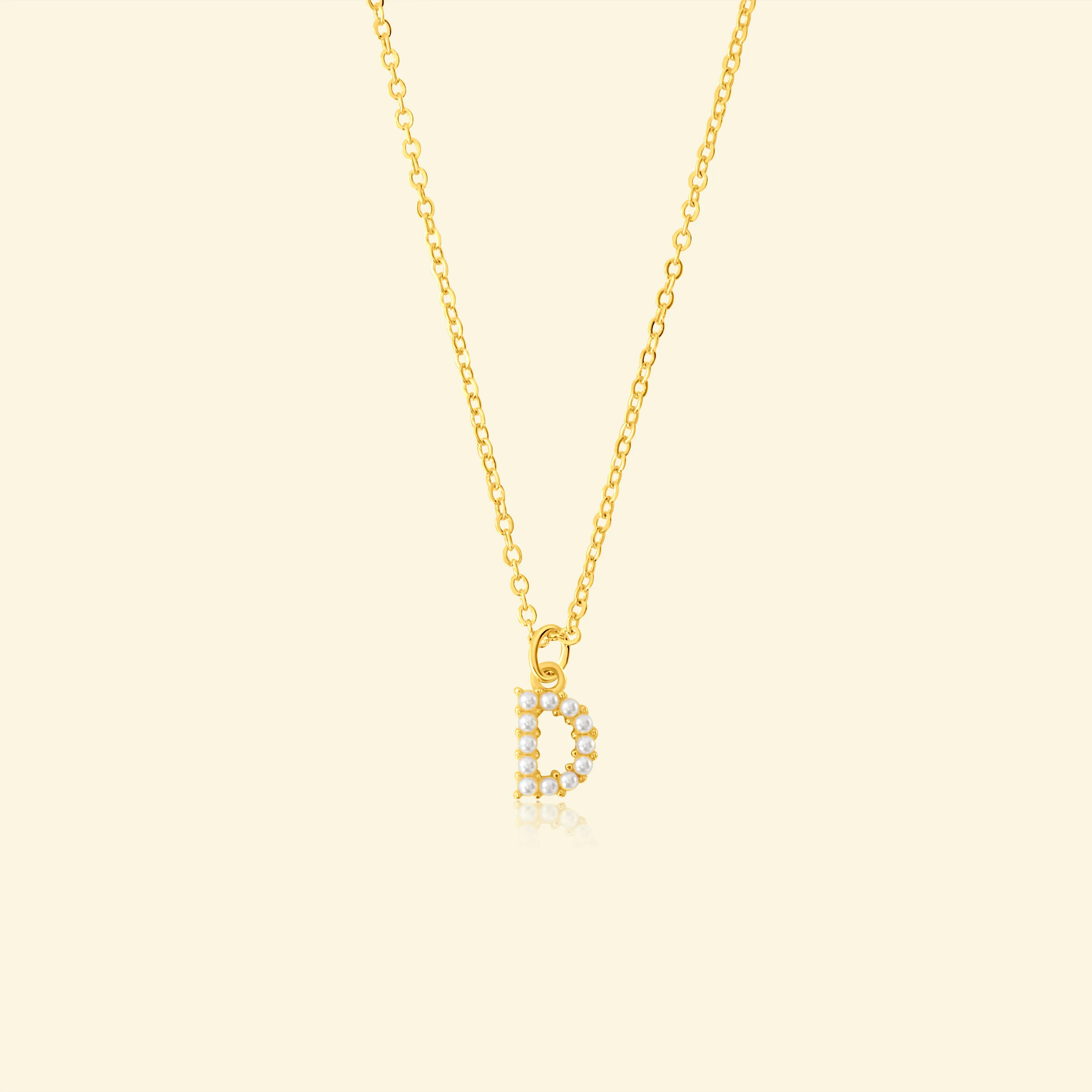 Petite Pearl Studded Letter Necklace