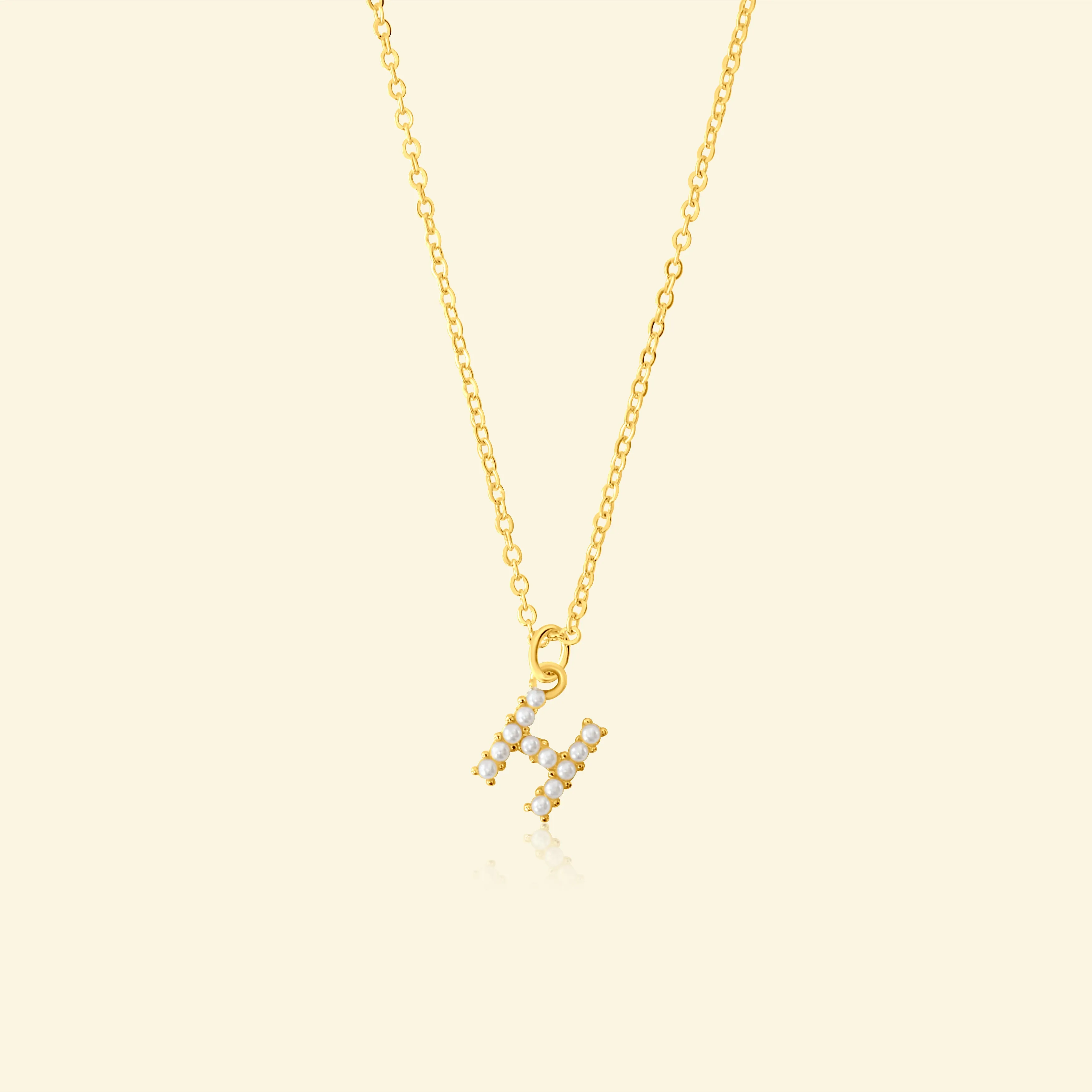 Petite Pearl Studded Letter Necklace