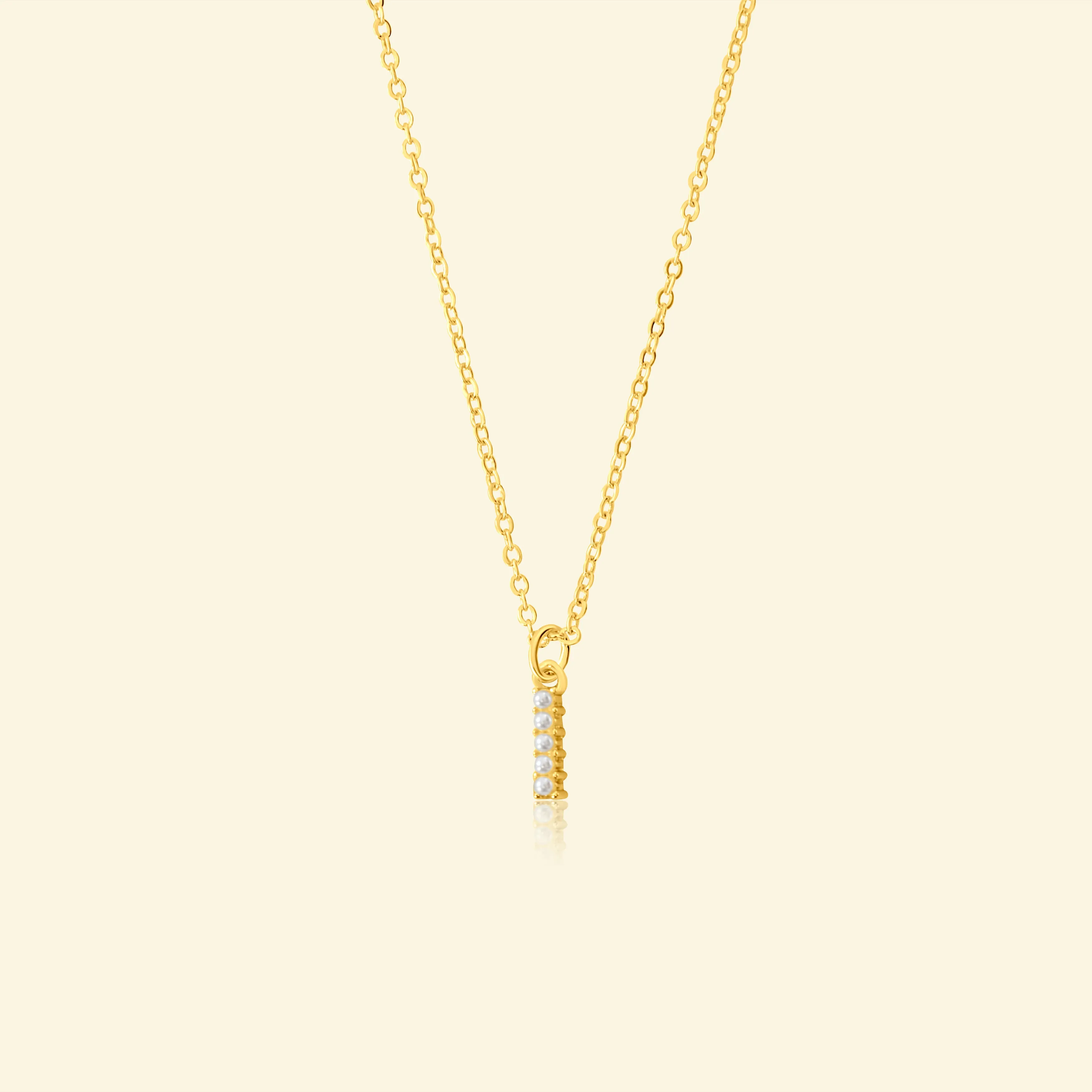 Petite Pearl Studded Letter Necklace