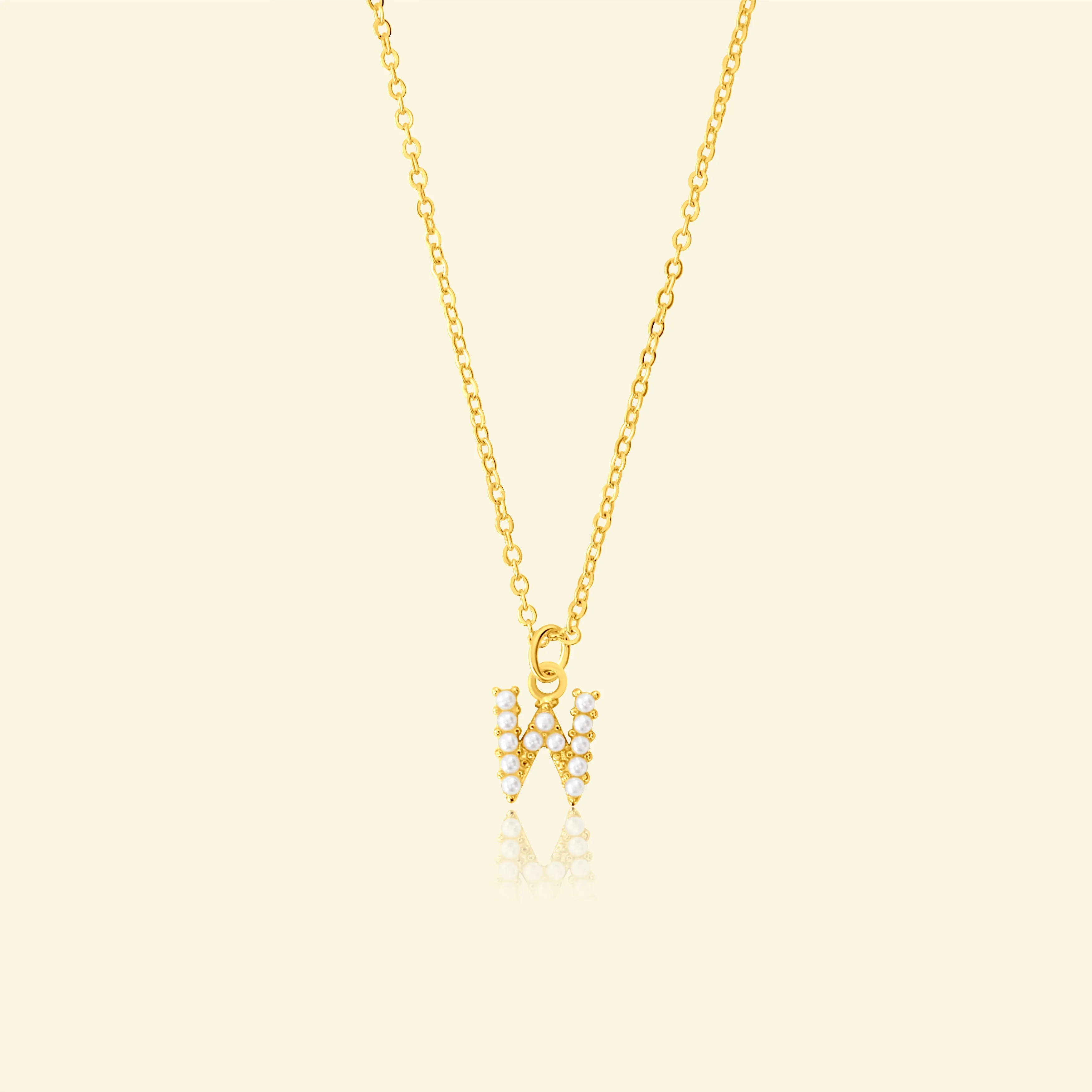 Petite Pearl Studded Letter Necklace