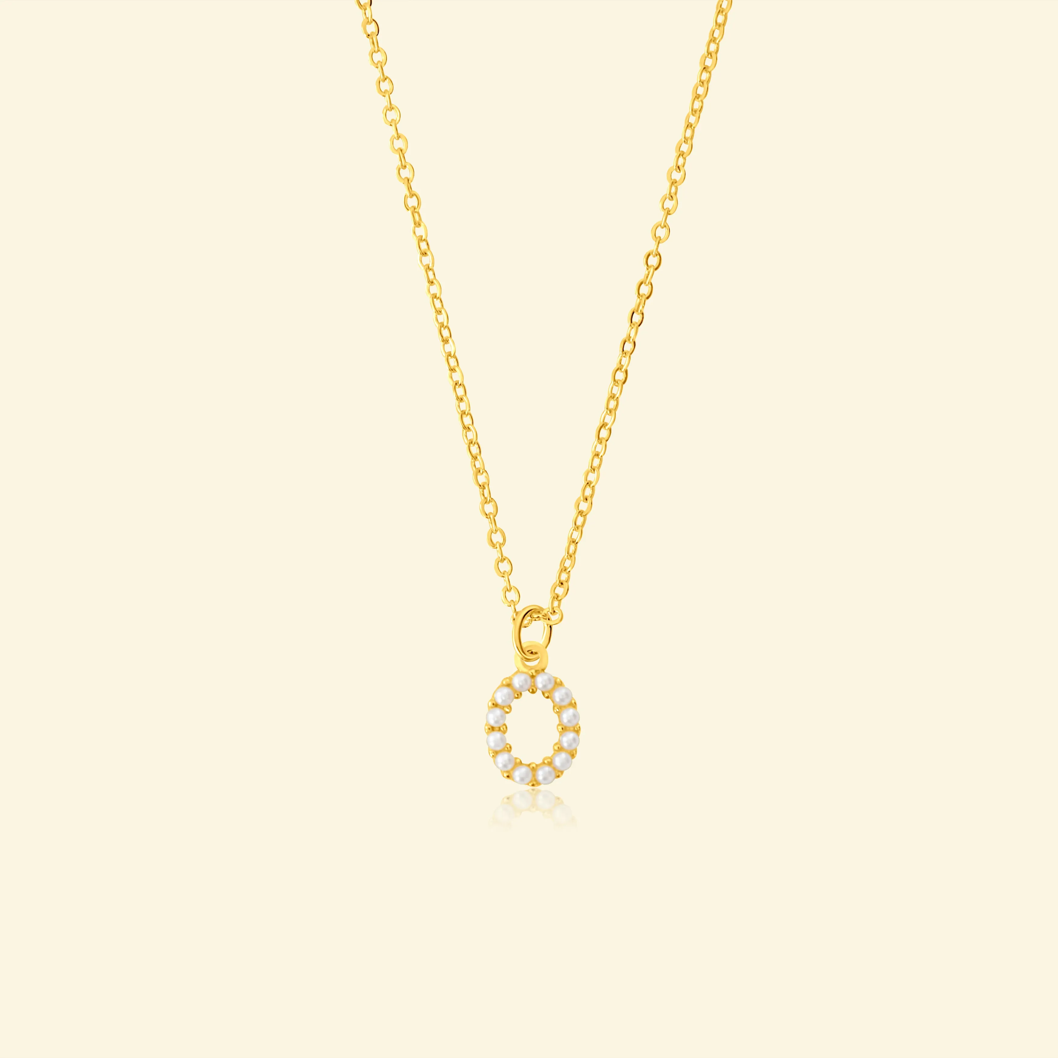 Petite Pearl Studded Letter Necklace