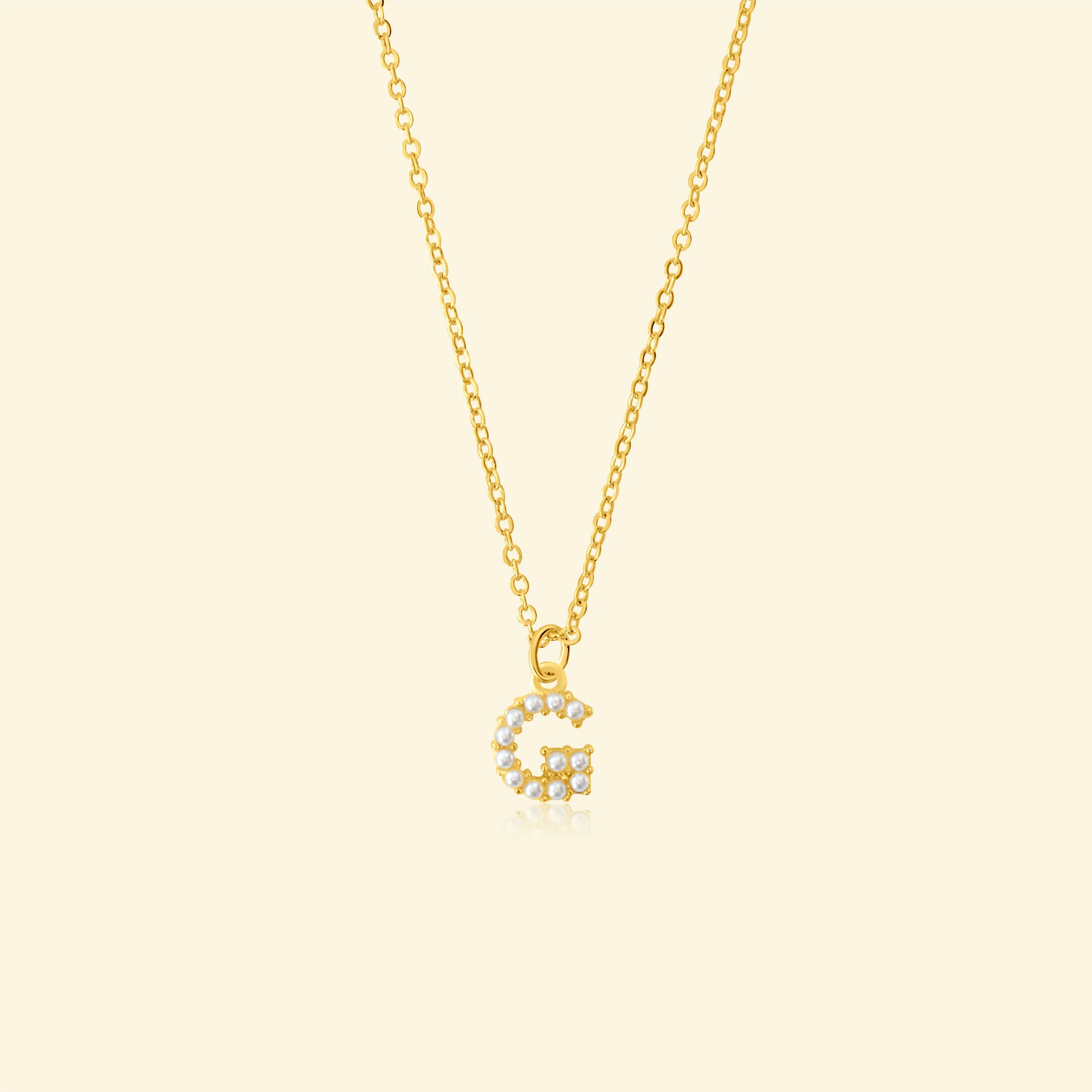 Petite Pearl Studded Letter Necklace