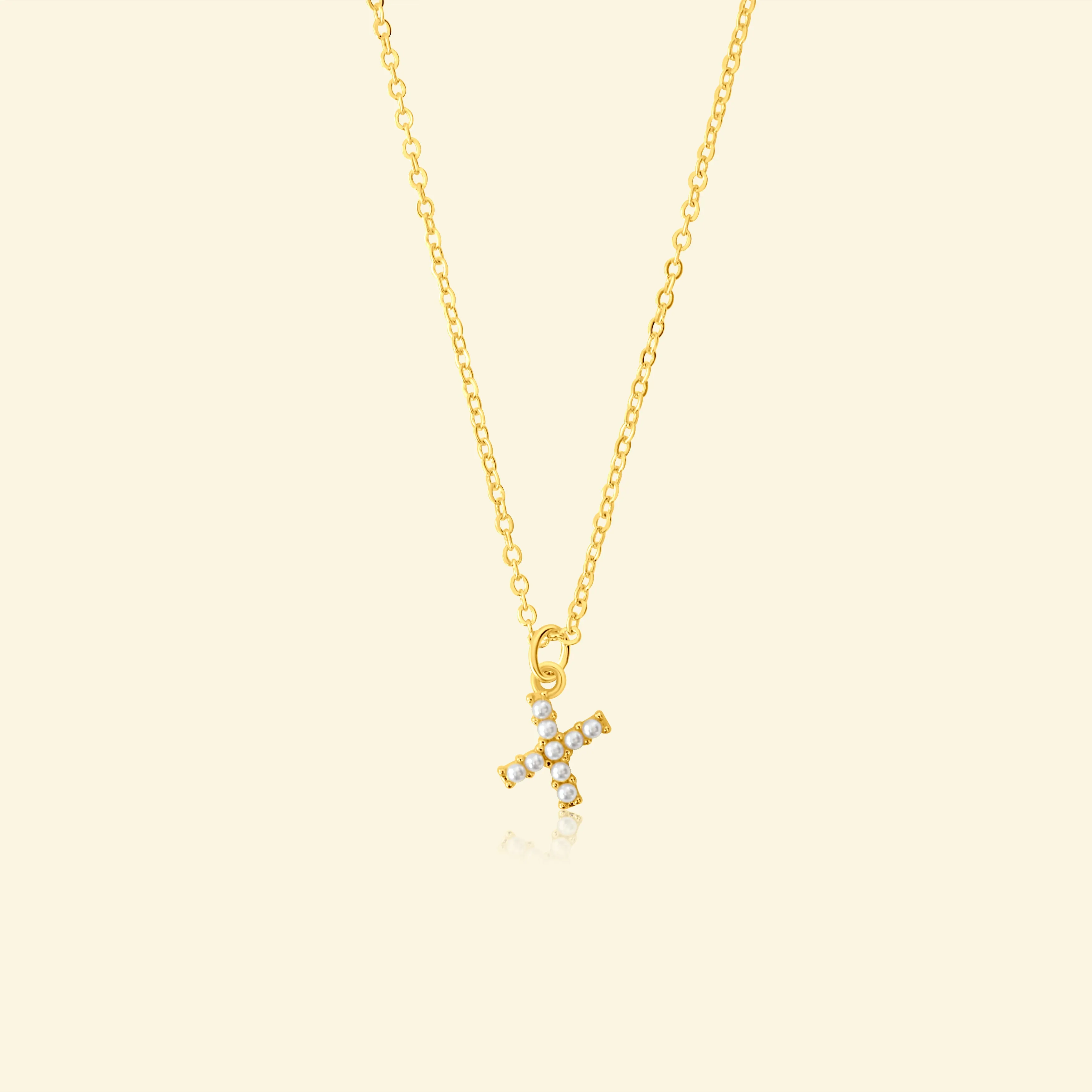 Petite Pearl Studded Letter Necklace