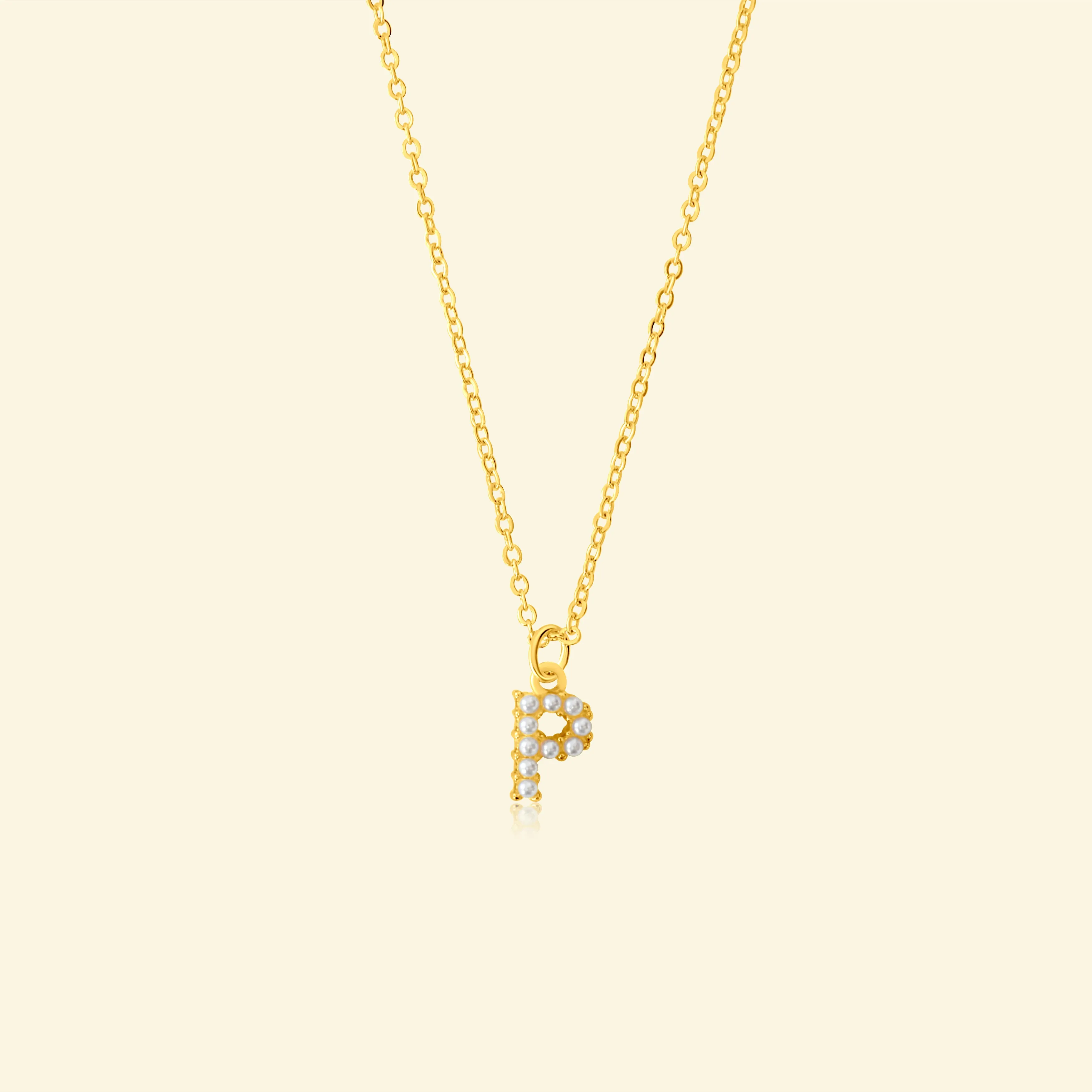 Petite Pearl Studded Letter Necklace