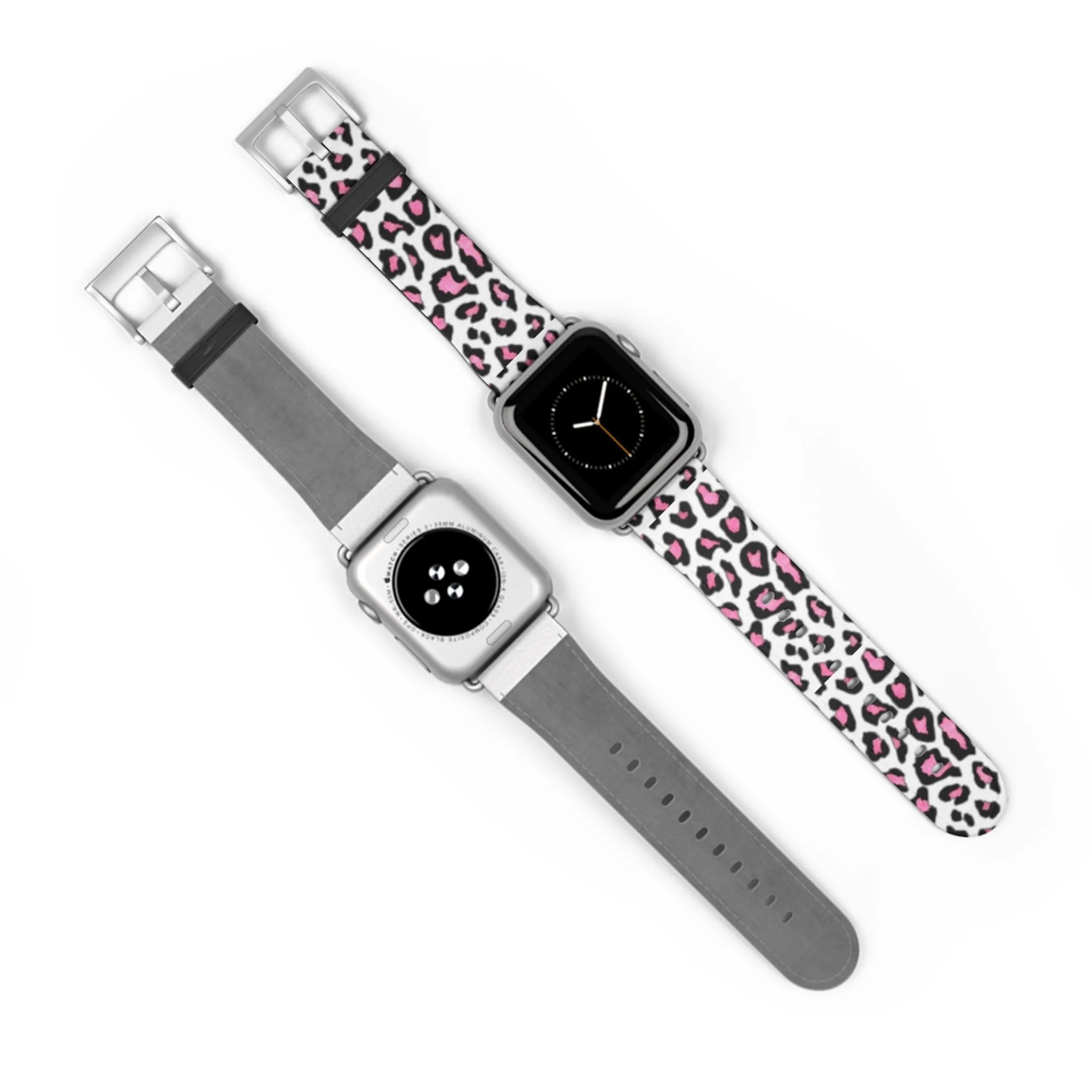 Pink and Black Leopard Print Watch Band