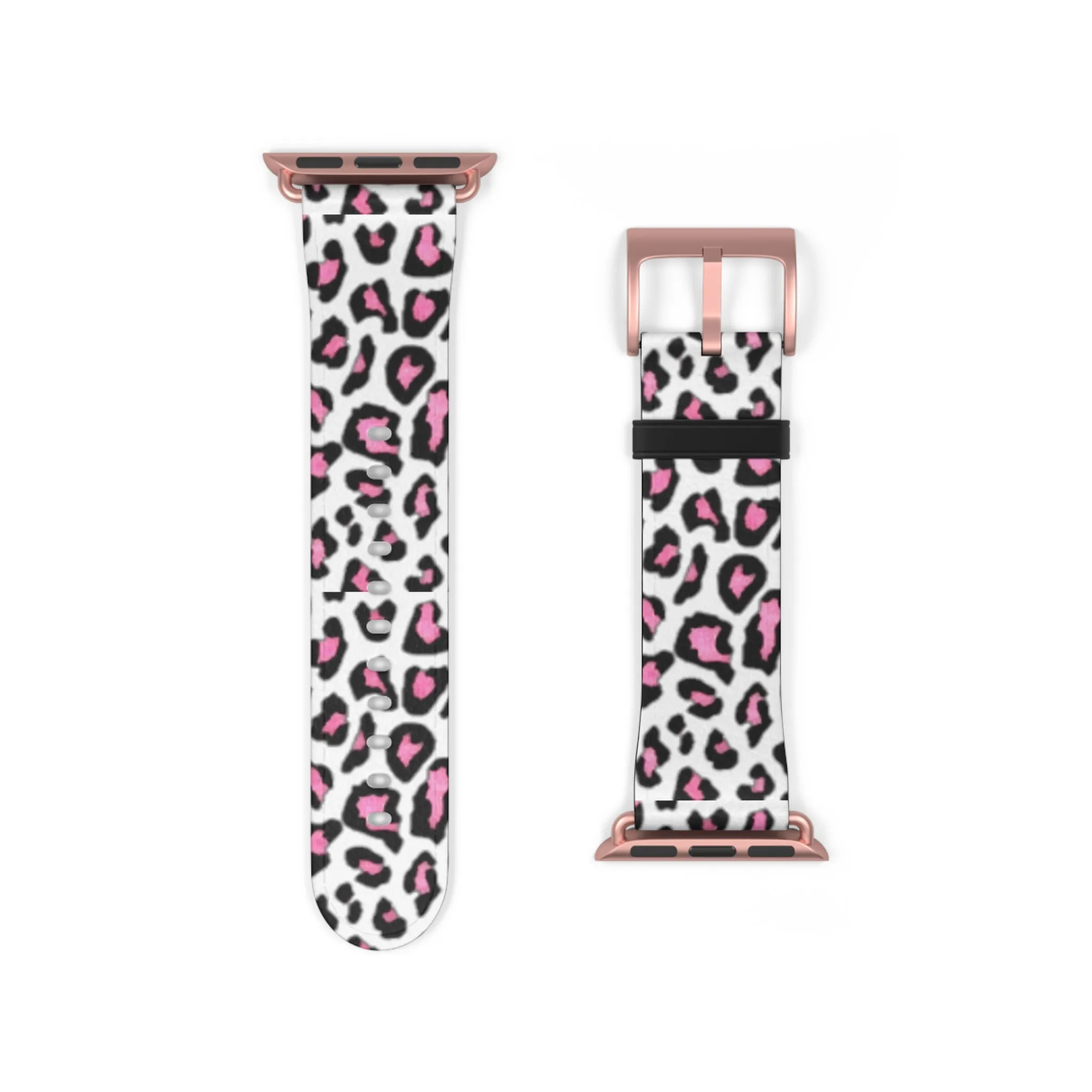 Pink and Black Leopard Print Watch Band