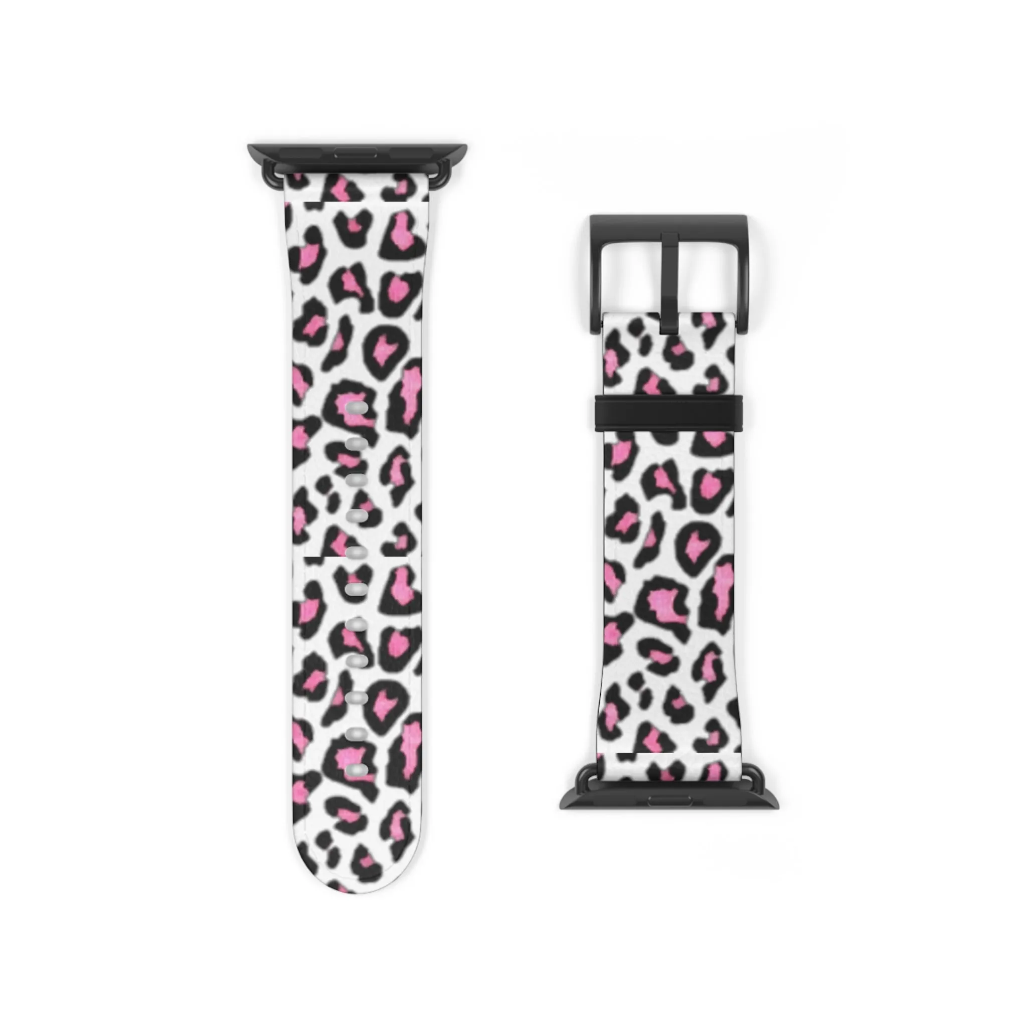 Pink and Black Leopard Print Watch Band