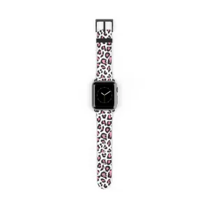 Pink and Black Leopard Print Watch Band