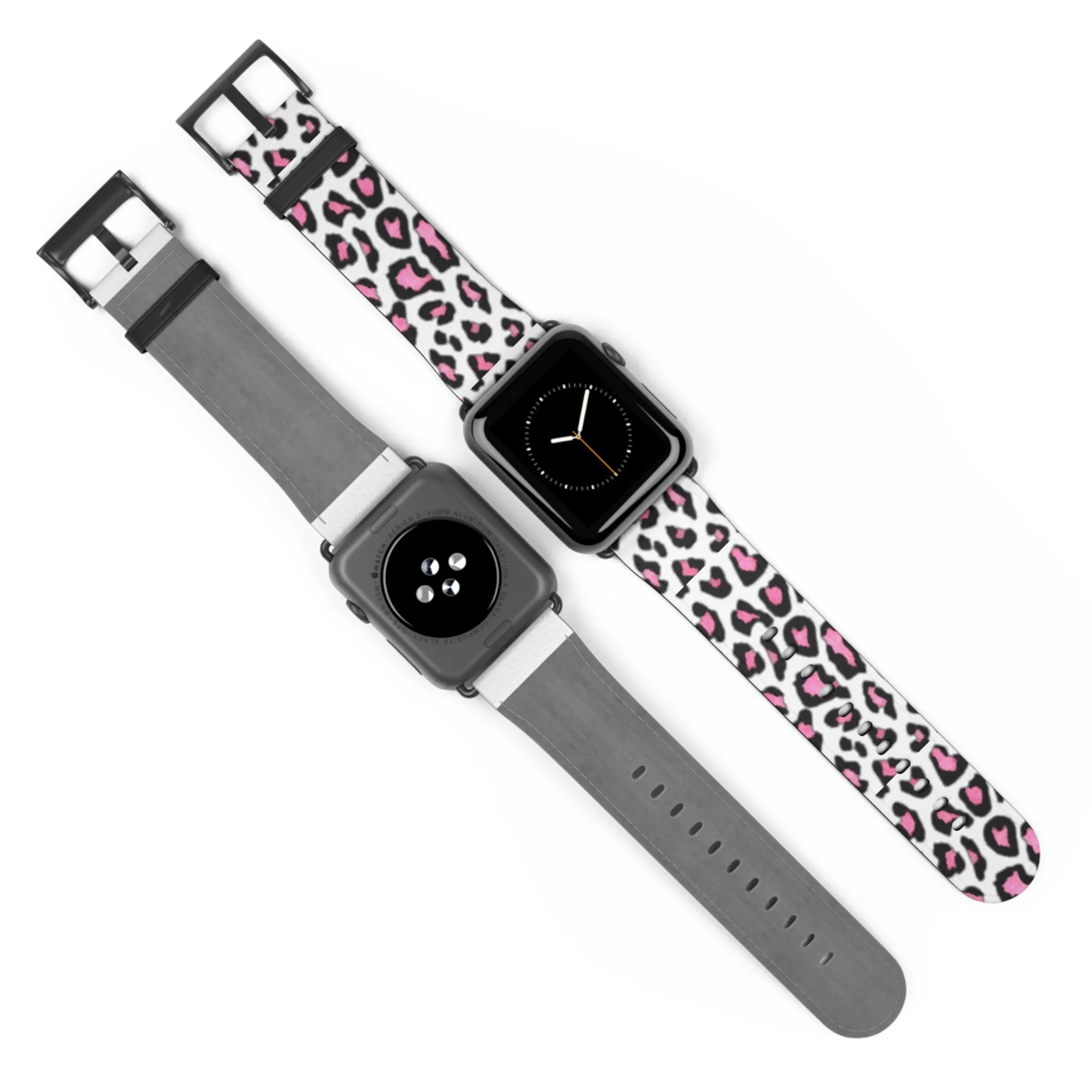 Pink and Black Leopard Print Watch Band