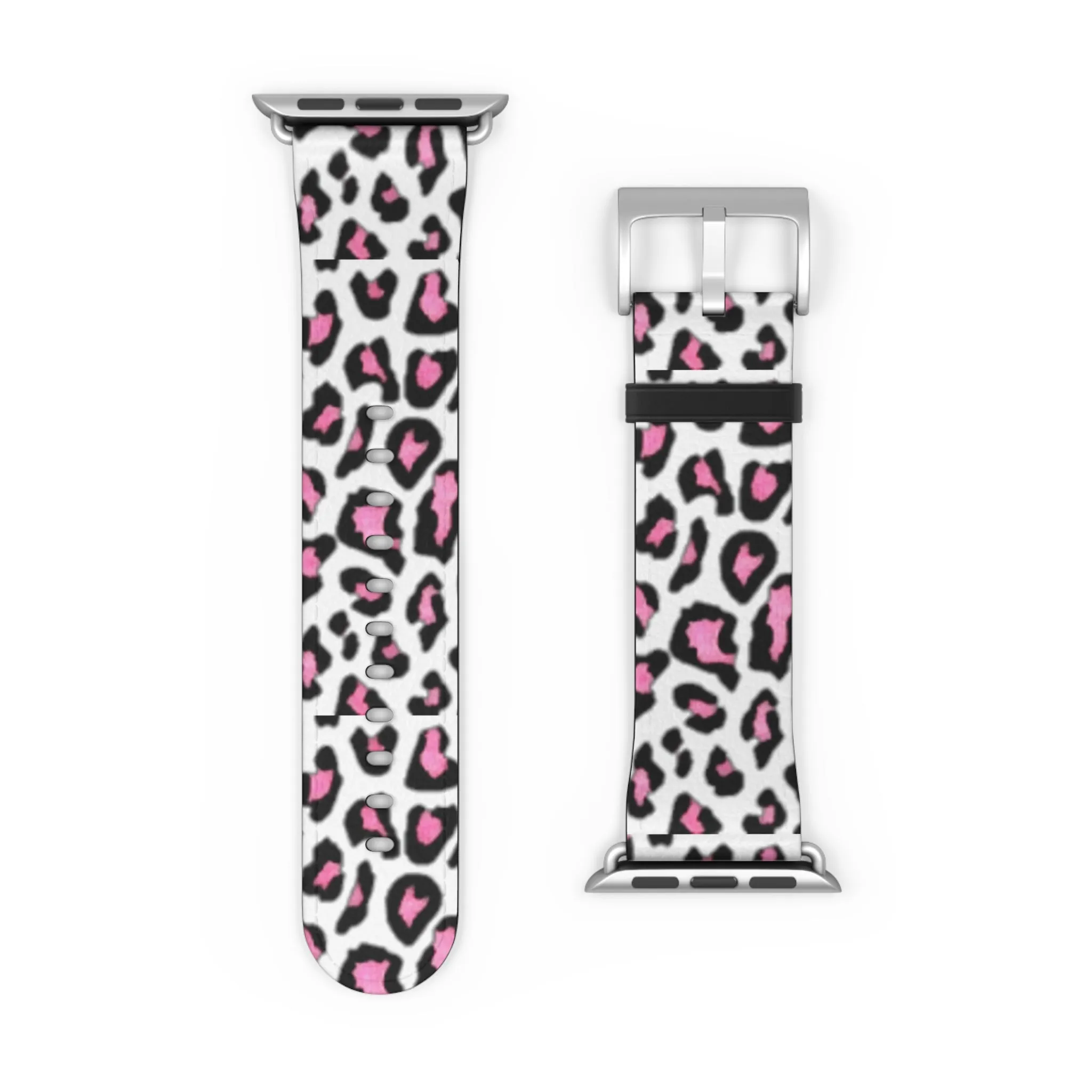 Pink and Black Leopard Print Watch Band