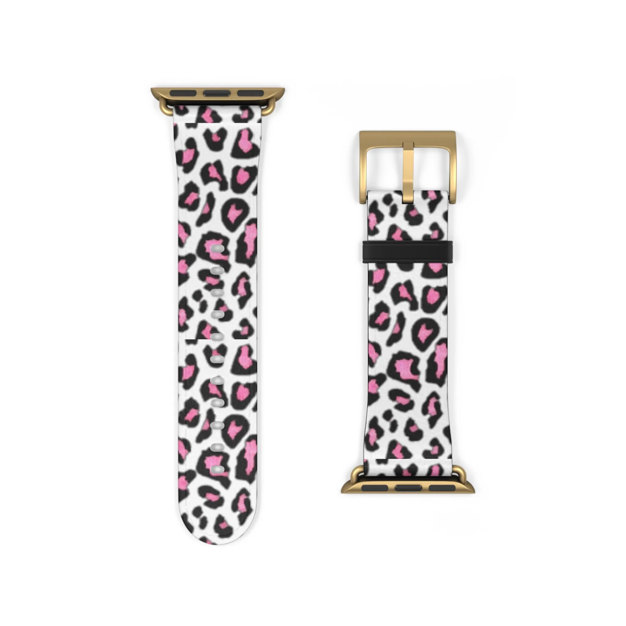 Pink and Black Leopard Print Watch Band