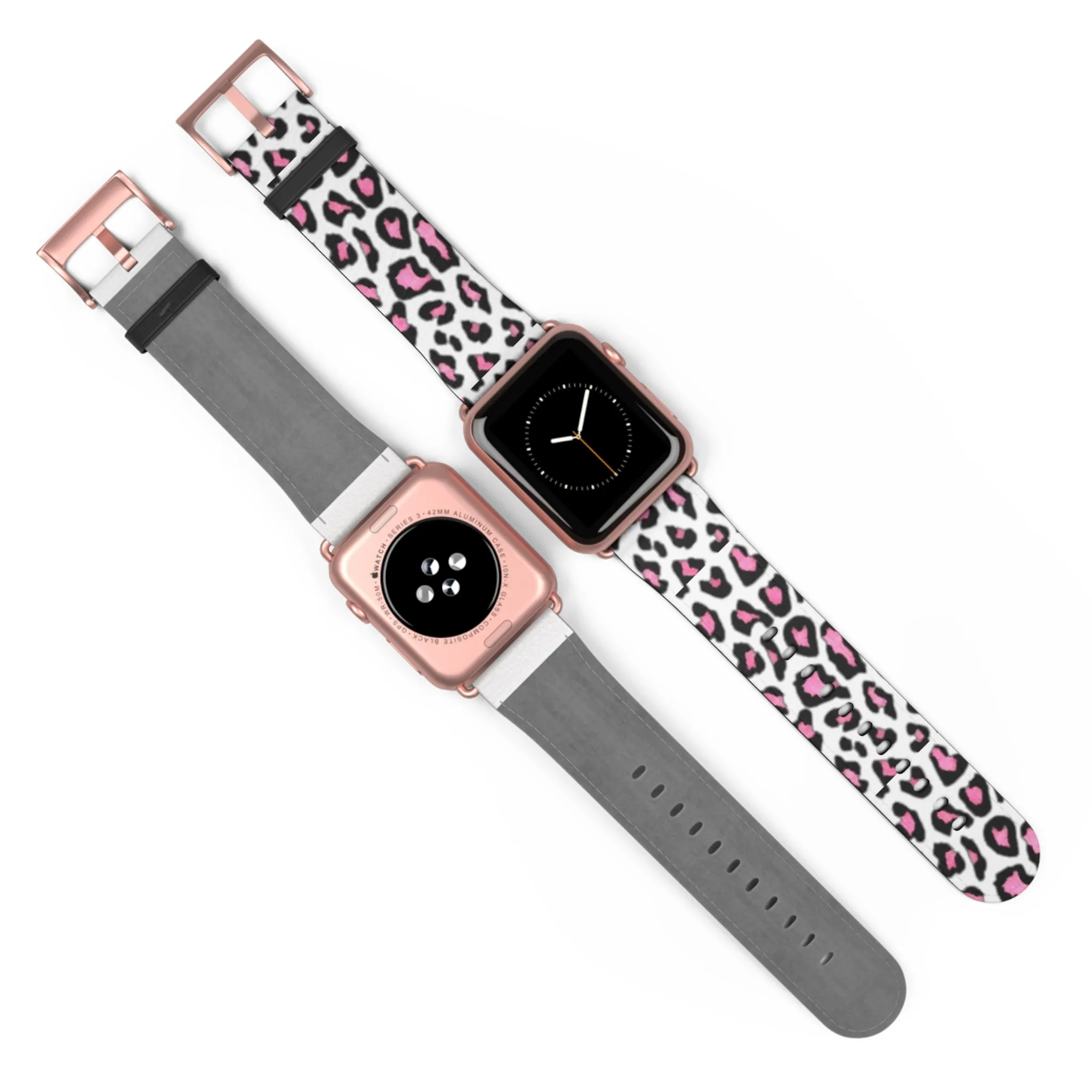 Pink and Black Leopard Print Watch Band