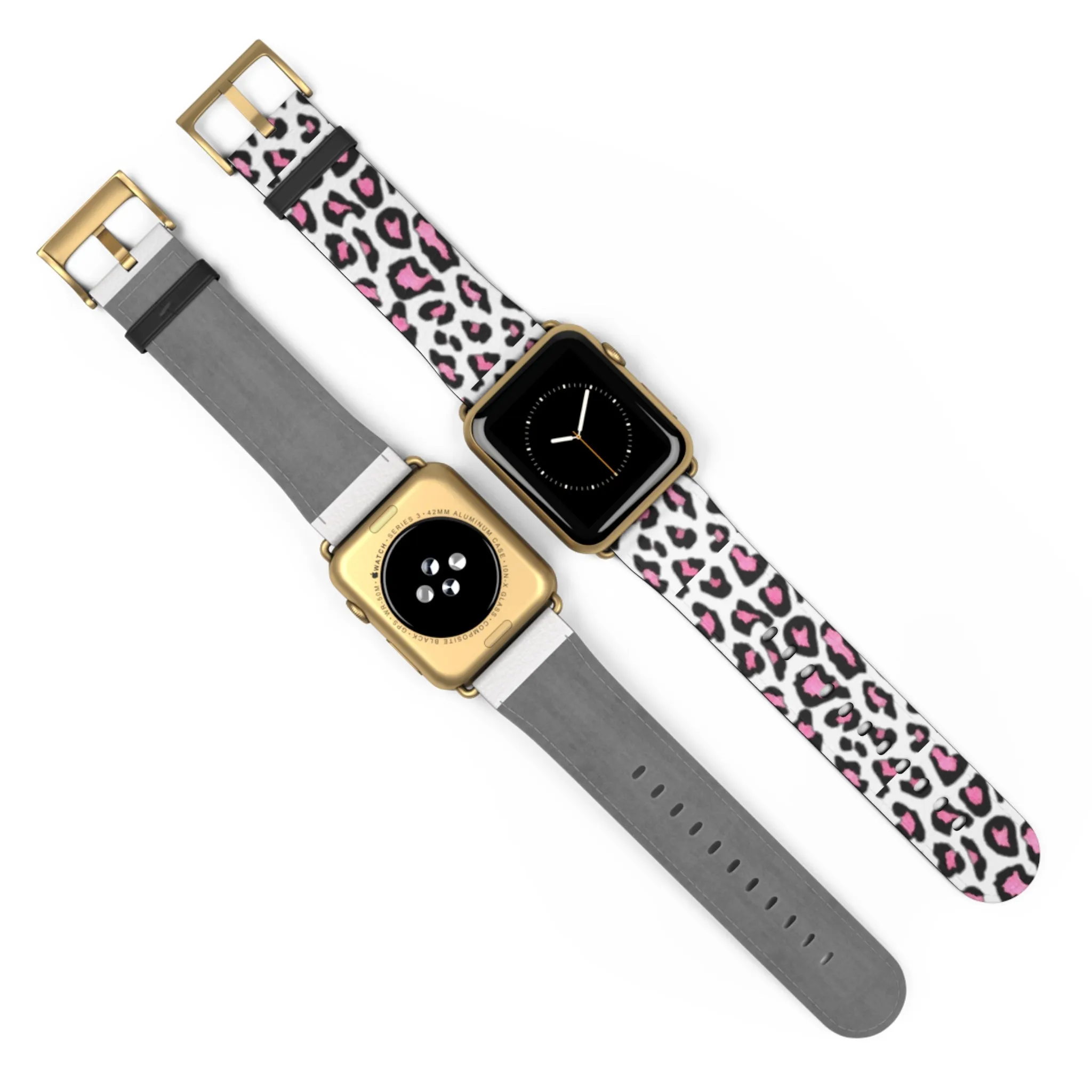 Pink and Black Leopard Print Watch Band