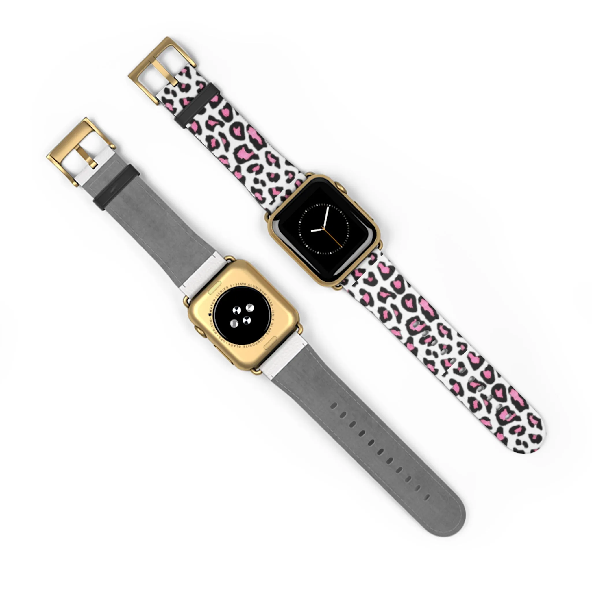 Pink and Black Leopard Print Watch Band