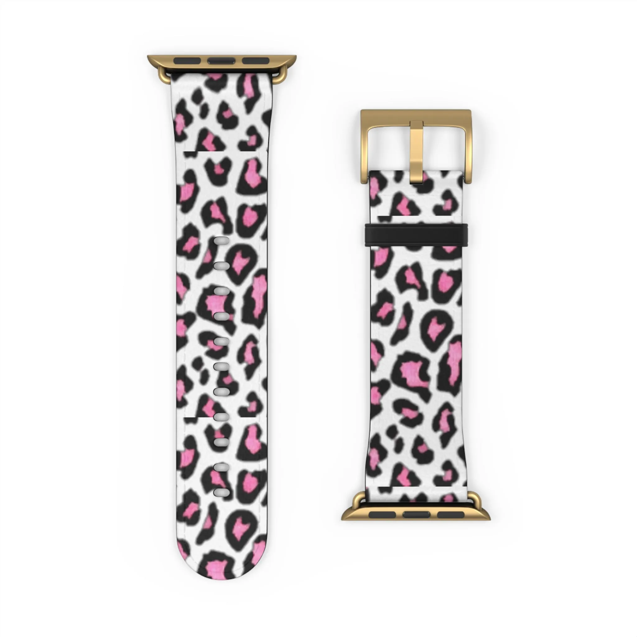 Pink and Black Leopard Print Watch Band