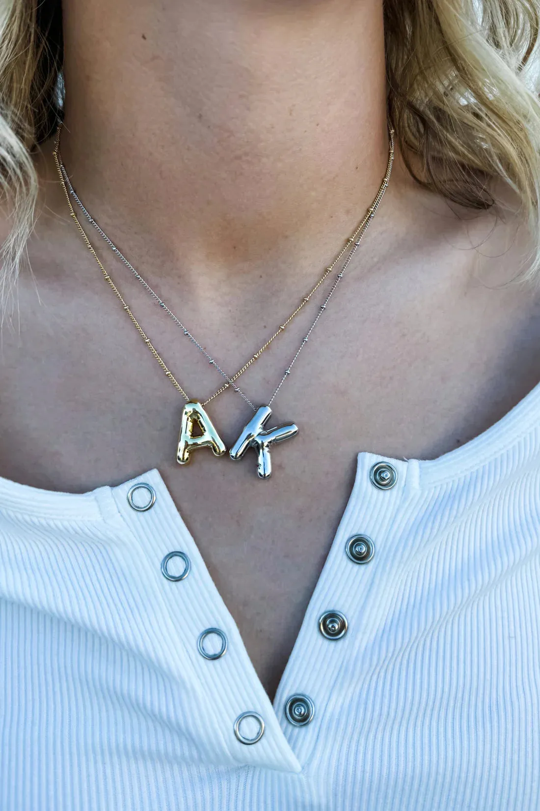 Pink Friday PREORDER: Bubble Letter Initial Necklace