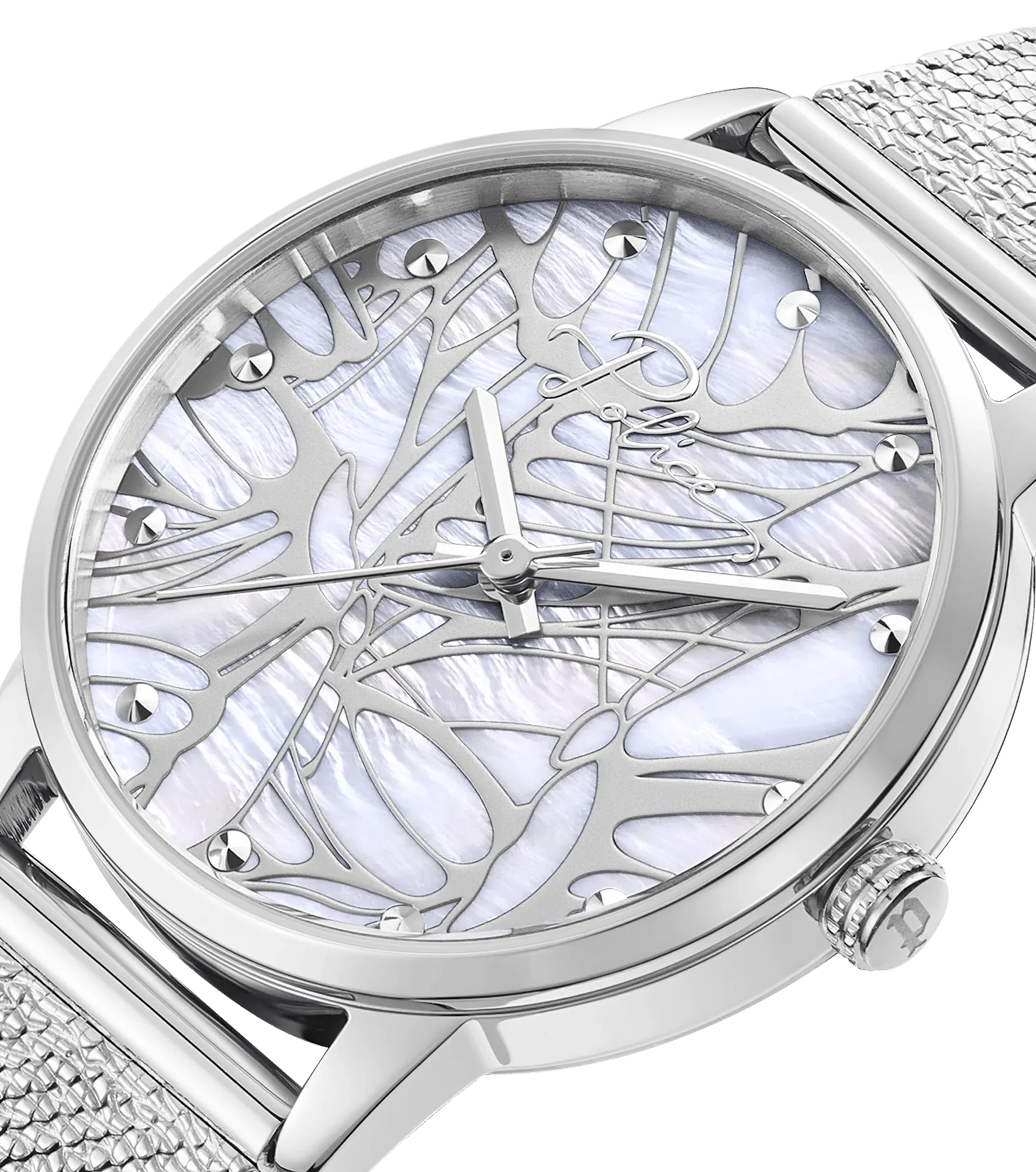 Police  Camii Ladies Analog White MOP Dial Silver Stailess Steel Watch