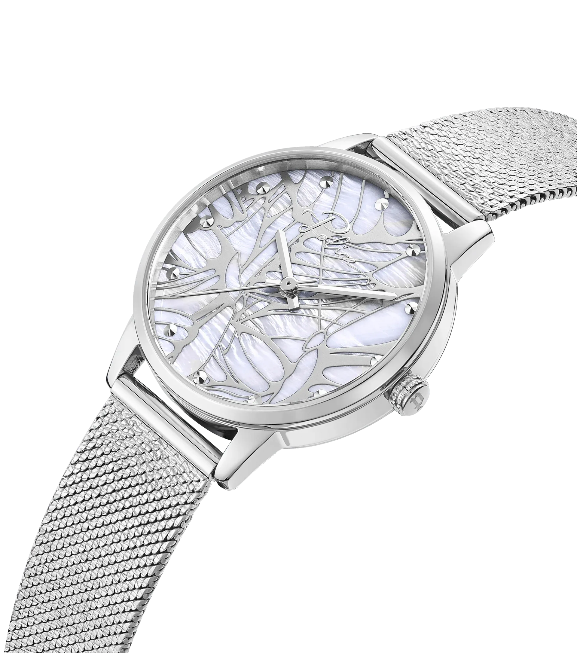 Police  Camii Ladies Analog White MOP Dial Silver Stailess Steel Watch