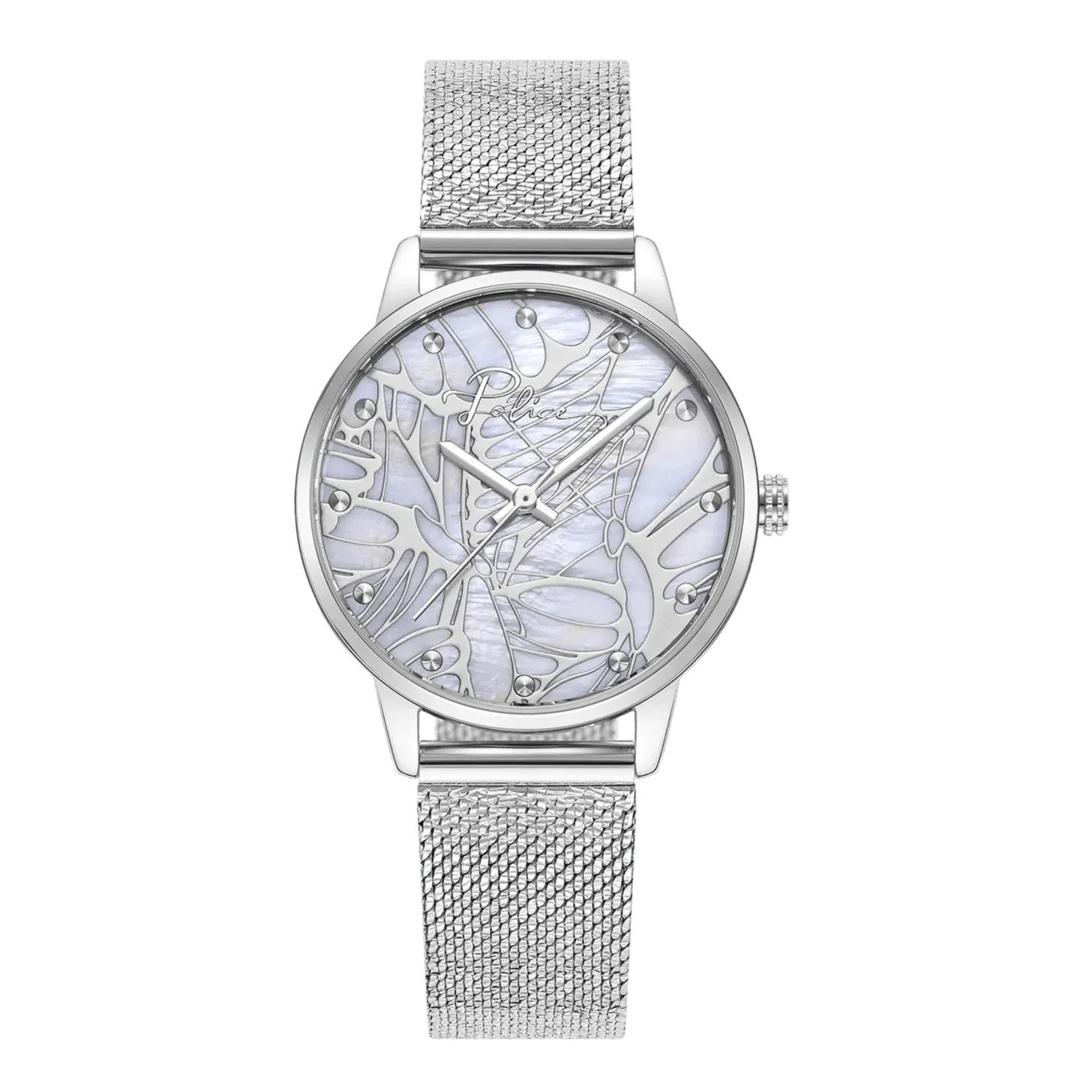 Police  Camii Ladies Analog White MOP Dial Silver Stailess Steel Watch