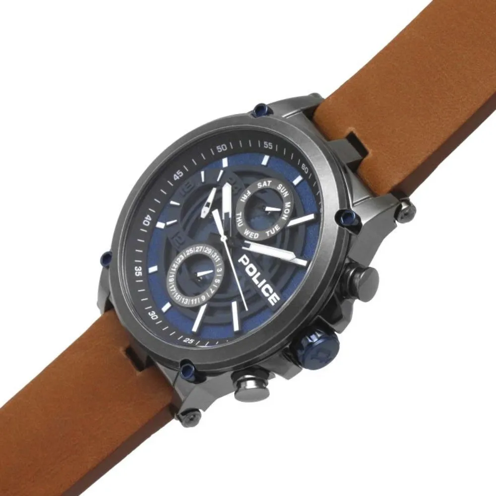 Police Men's Taman Watch Tan Strap