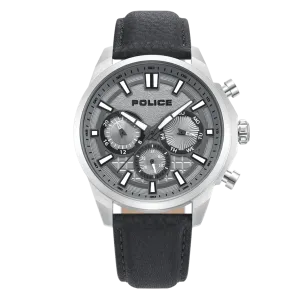 Police Rangy Metaverse Gents Grey Dial Grey Leather Strap Watch
