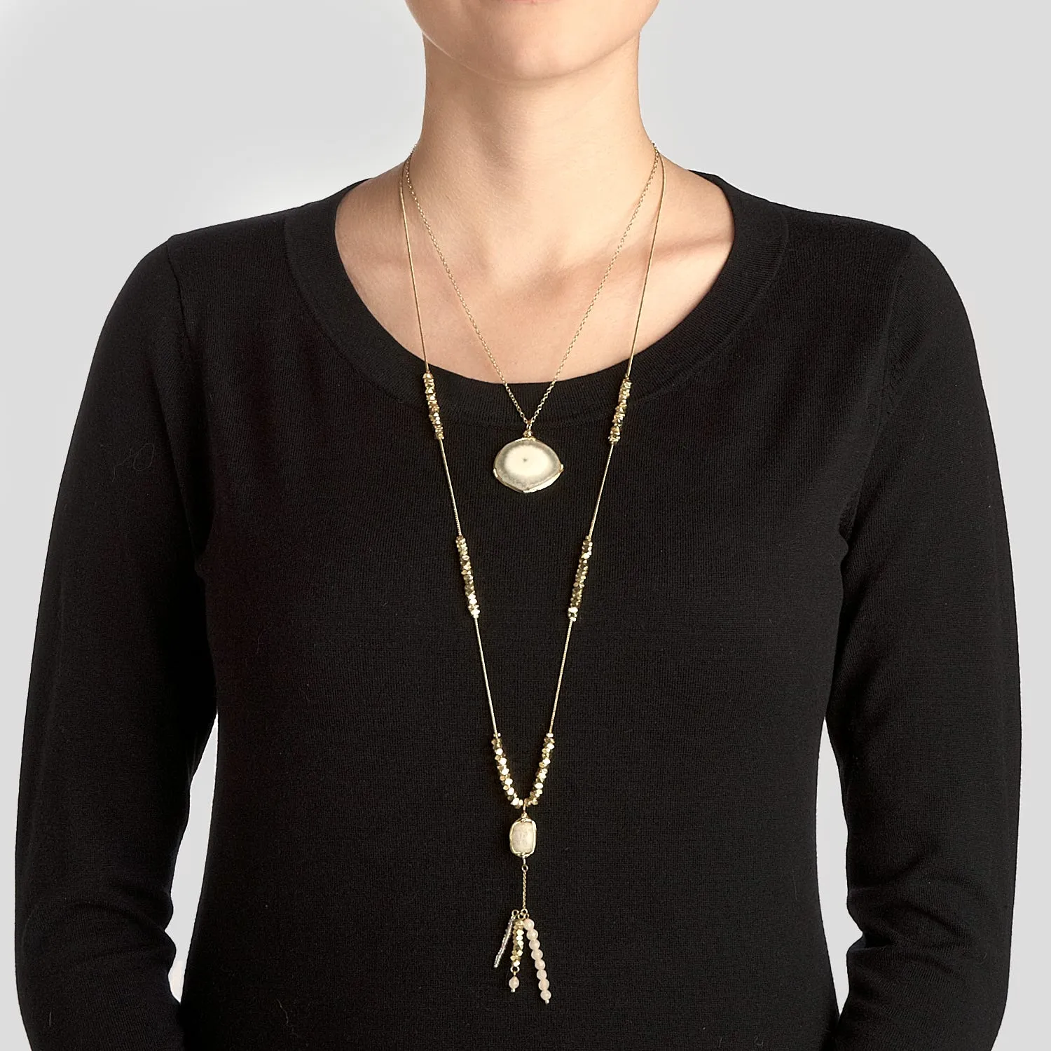 Polished Stone Necklace Set