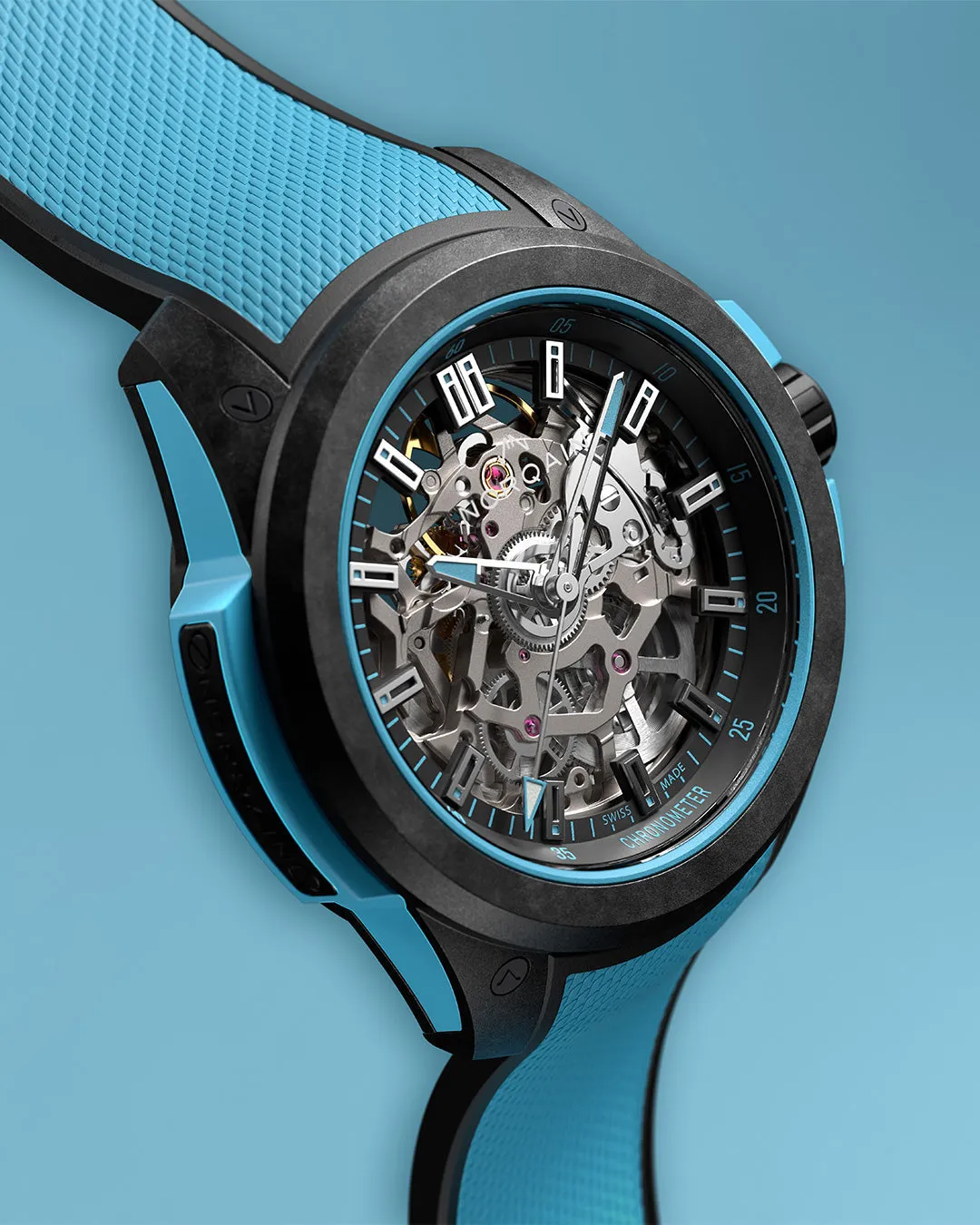 Pre-Order: NORQAIN Wild ONE Skeleton 39mm Sky Blue