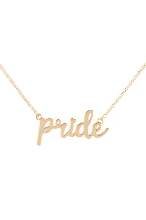 PRIDE INSPIRATION LETTER PENDANT BRASS NECKLACE