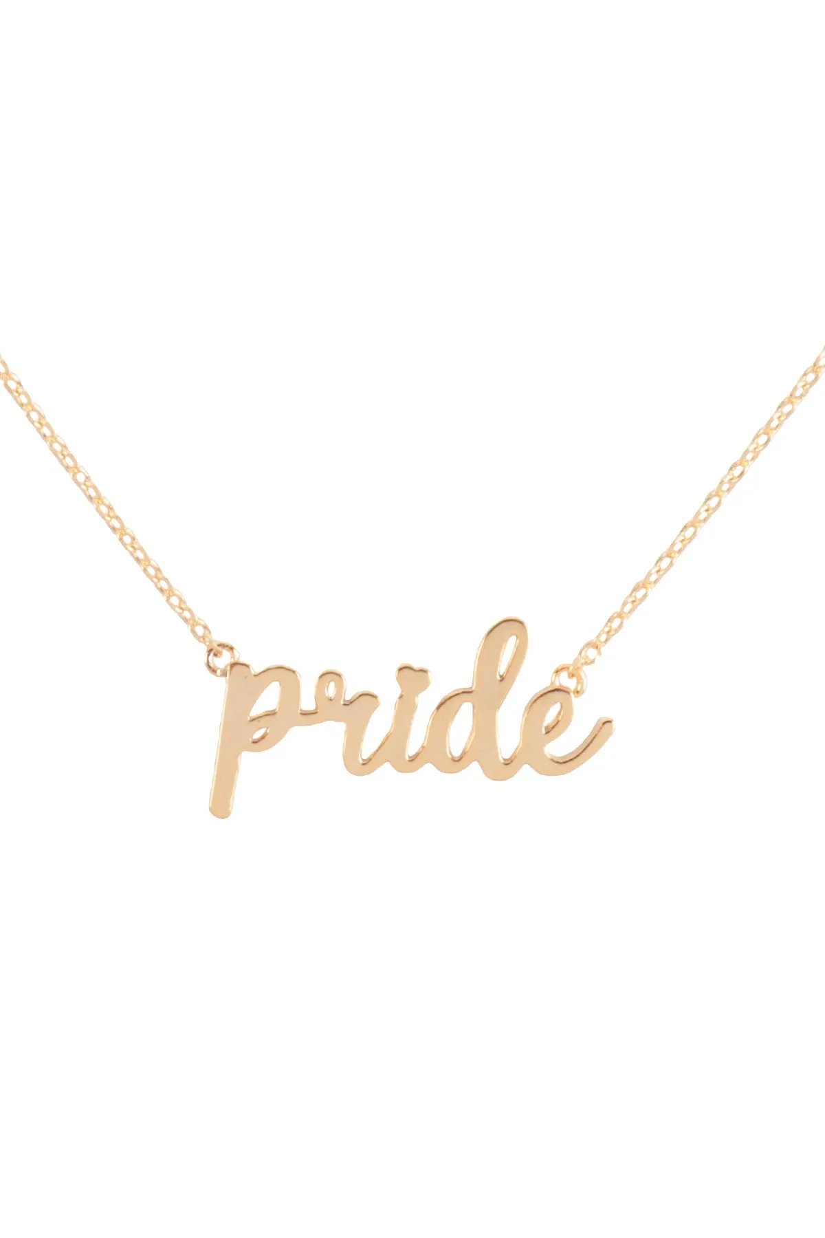 PRIDE INSPIRATION LETTER PENDANT BRASS NECKLACE
