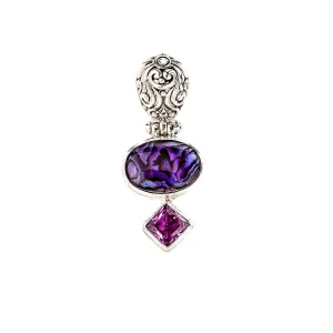 Purple Abalone and Pink Quartz Designer Pendant