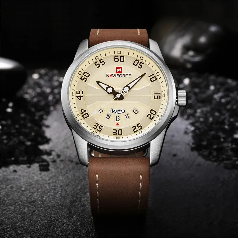 Quartz Watch with Durable Leather Band