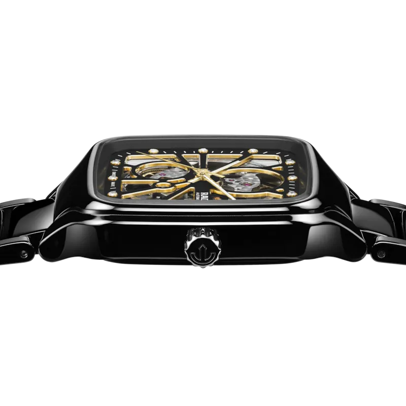 Rado True Square Automatic Open Heart Diamond Black Ceramic