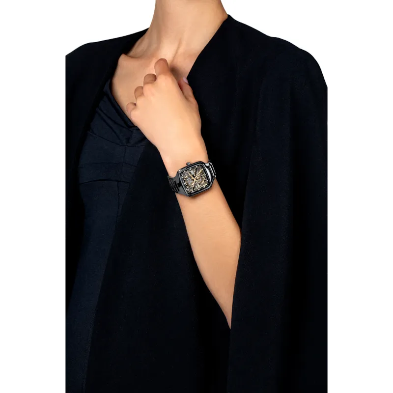 Rado True Square Automatic Open Heart Diamond Black Ceramic
