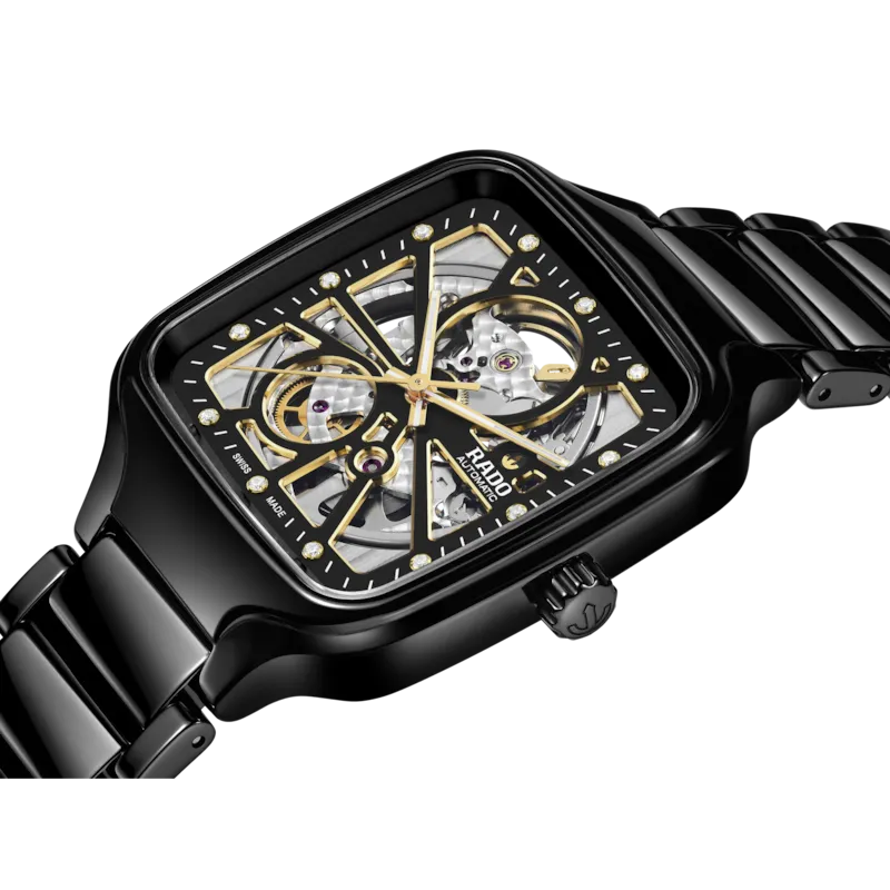 Rado True Square Automatic Open Heart Diamond Black Ceramic