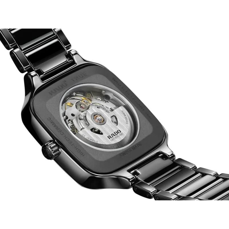 Rado True Square Automatic Open Heart Diamond Black Ceramic