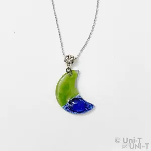 Recycled Fused Glass Necklaces - Crescent