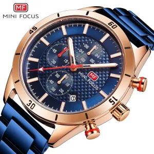 Relogio Masculino MINI FOCUS Men&#39;s Business Watch Top Brand Luxury Chronograph Waterproof Sports Stainless Steel Wristwatch