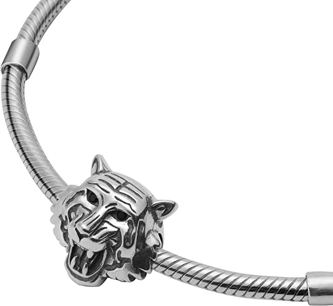 Roaring Tiger Head Bead Charm