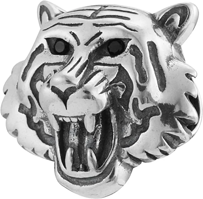 Roaring Tiger Head Bead Charm
