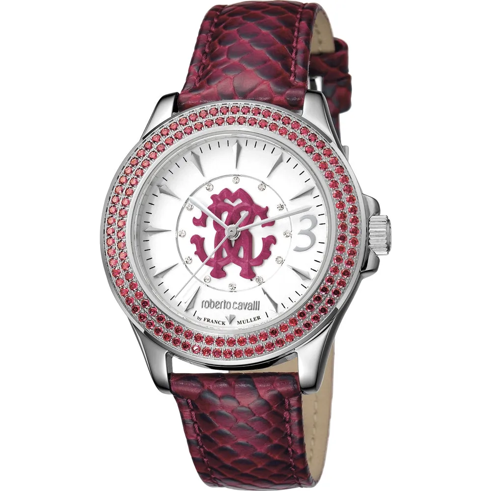 Roberto Cavalli Ladies Stainless Steel Watch With Pink Strap
