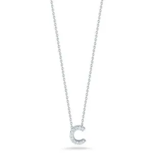 Roberto Coin "C" Love Letter Diamond Pendant Necklace
