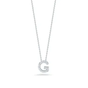 Roberto Coin "G" Love Letter Diamond Pendant Necklace