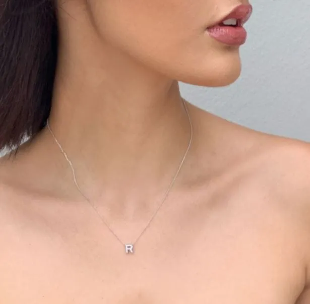 Roberto Coin Tiny Treasures 18K White Gold Diamond Love Letter 'L' Necklace