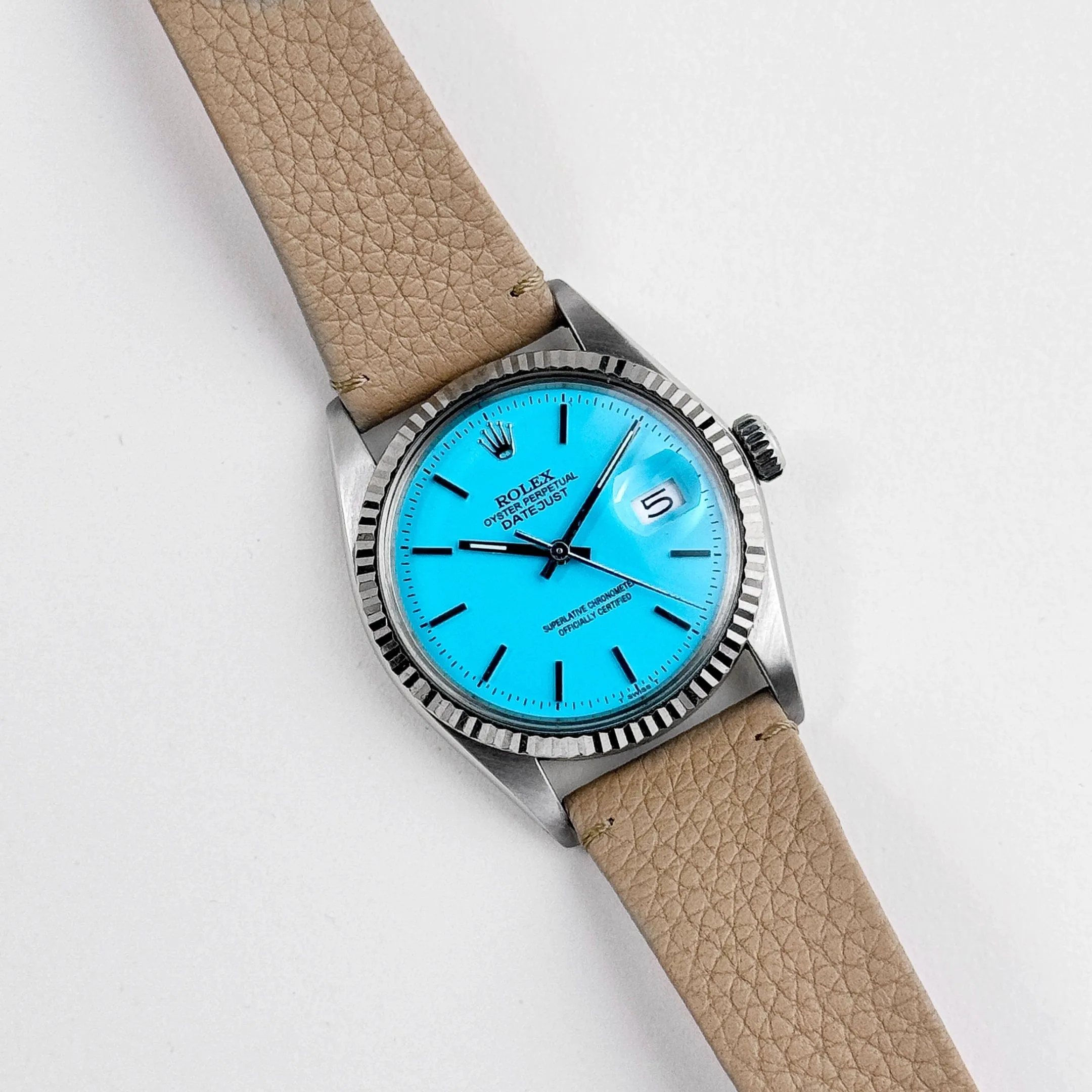 Rolex Datejust 16014 Stainless Steel Aftermarket Turquoise Dial