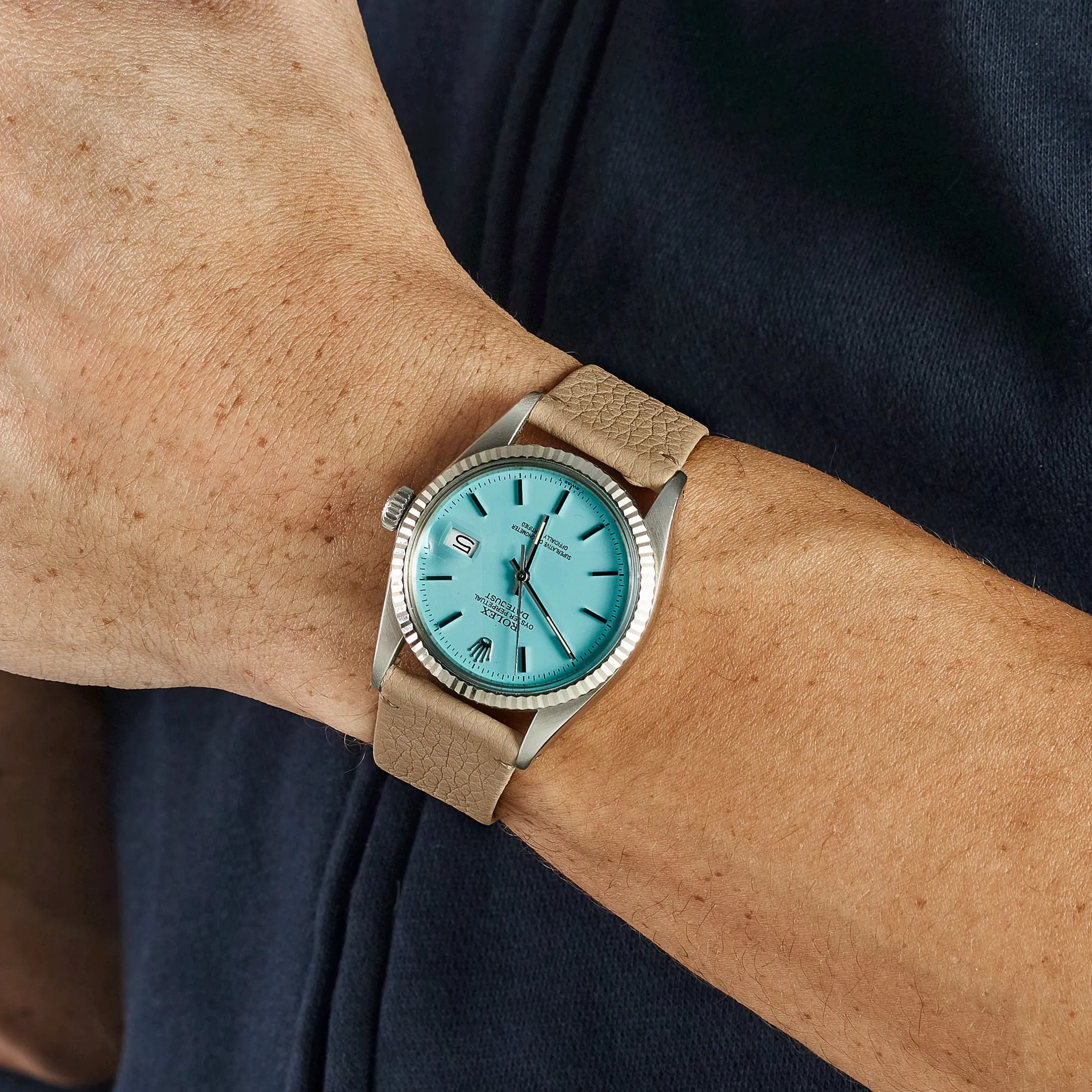 Rolex Datejust 16014 Stainless Steel Aftermarket Turquoise Dial
