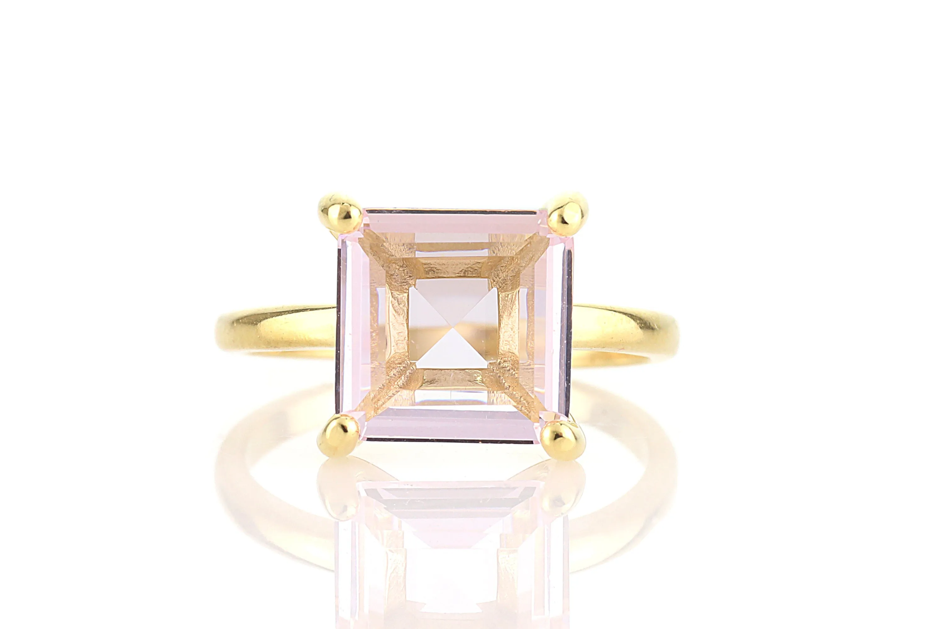 Rose Quartz Ring in 14k Rose Gold