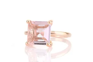Rose Quartz Ring in 14k Rose Gold