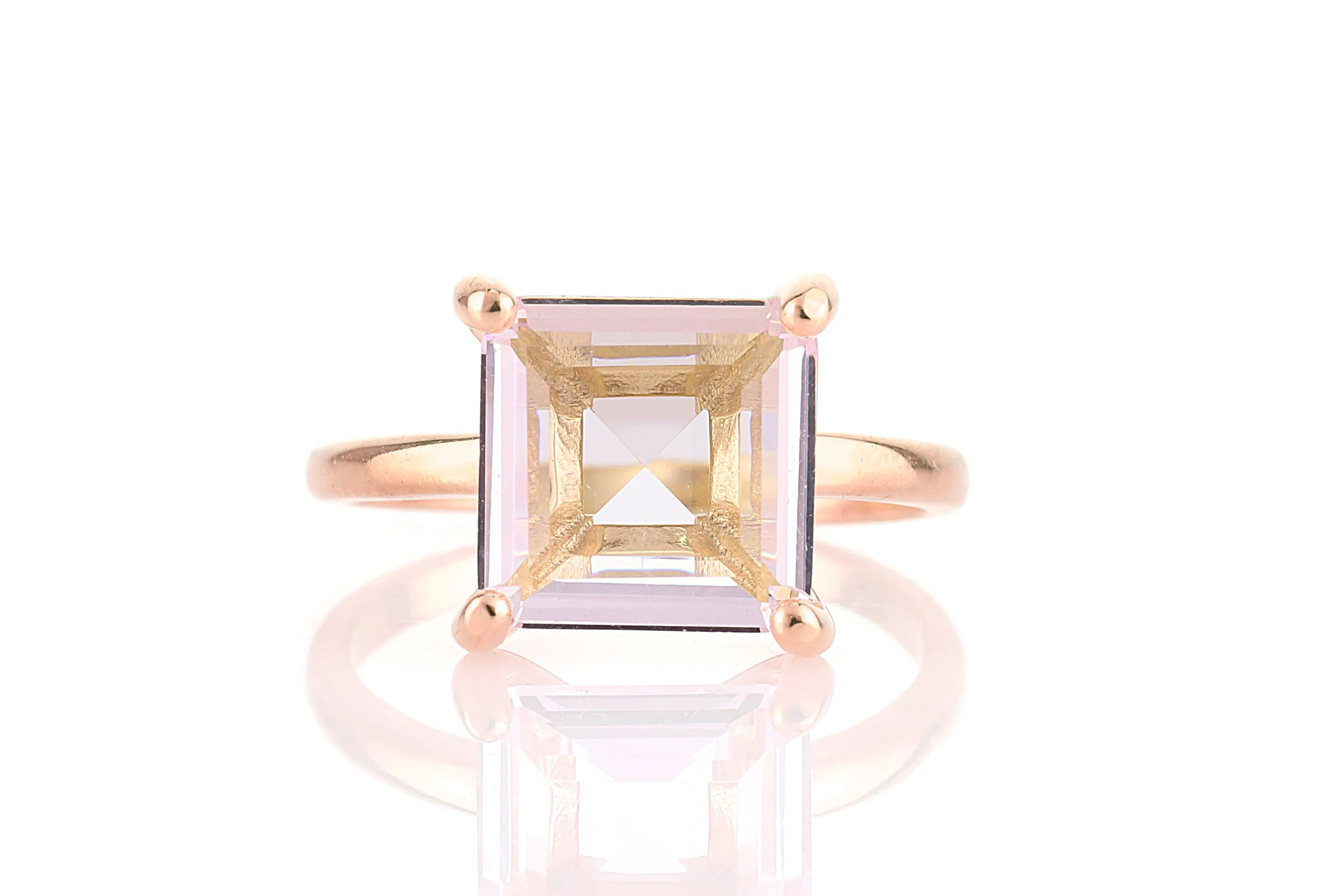 Rose Quartz Ring in 14k Rose Gold